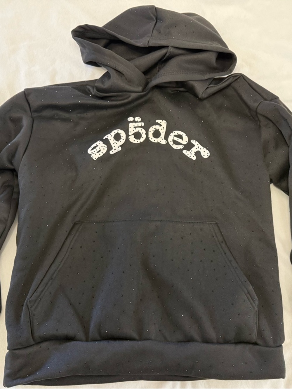 Black Hoodie with White Arched Logo
